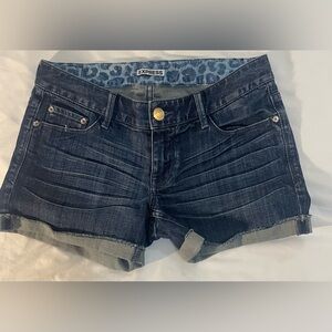 Express Dark Indigo Rolled Hem Denim Shorts Size 4